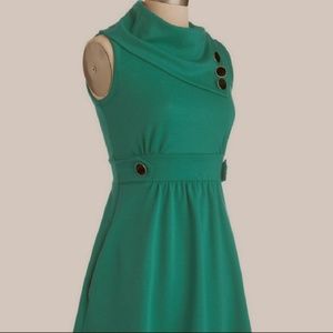 Modcloth Coach Tour A-Line Dress Teal with pockets